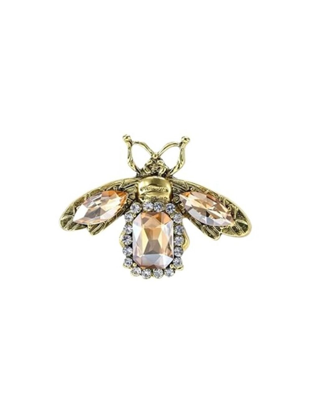 GBAHFY Vintage Bee Brooch Crystal Rhinestone Gold Tone Insect Lapel Pin Multi